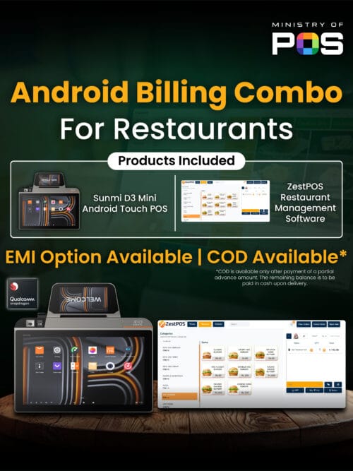 ZestPOS Android Combo for Restaurants | Restaurant Management Software | Android Tablet POS