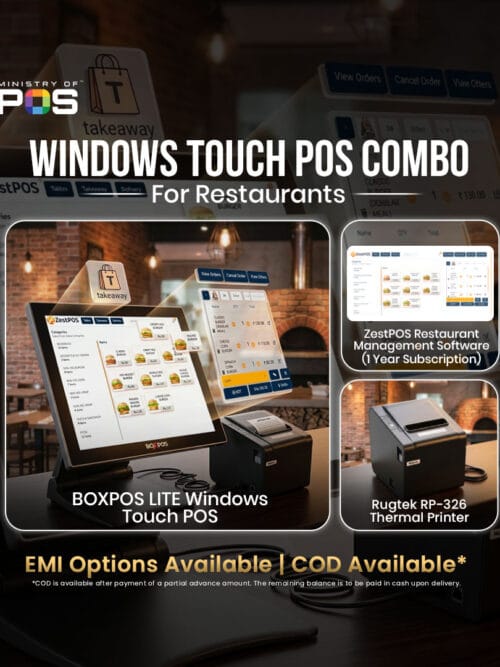 BOXPOS Windows Combo For Restaurants | Windows Touch POS | Thermal Printer | Restaurant Management Software